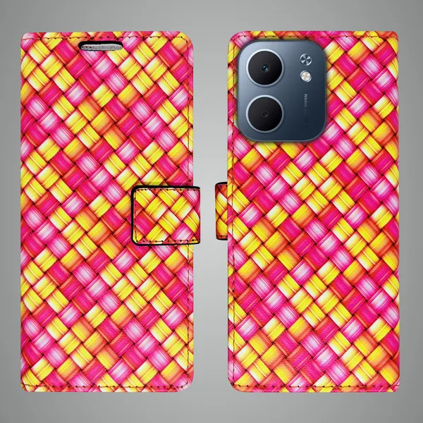 Pink_Artificial_Leather_See_Through_Design_Magnetic_Case_For_Oppo_A5x_5G