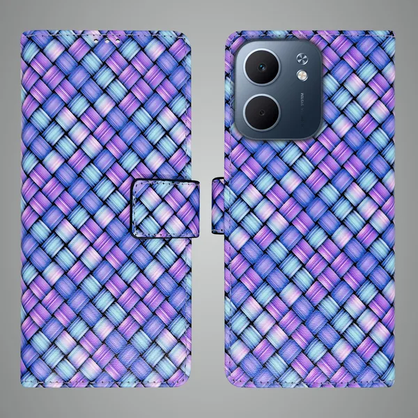 Purple_Artificial_Leather_See_Through_Design_Magnetic_Case_For_Oppo_A5x_5G