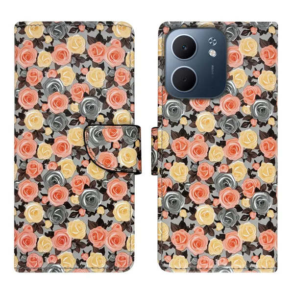 Orange_Artificial_Leather_See_Through_Design_Magnetic_Case_For_Oppo_A5x_5G