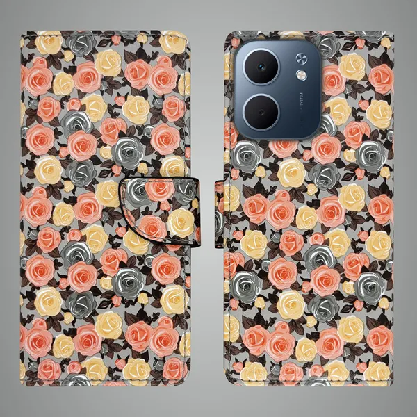 Orange_Artificial_Leather_See_Through_Design_Magnetic_Case_For_Oppo_A5x_5G