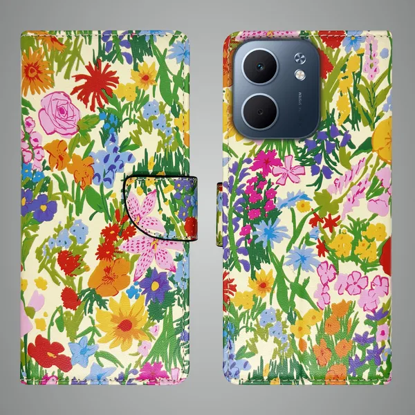 Yellow_Artificial_Leather_See_Through_Design_Magnetic_Case_For_Oppo_A5x_5G