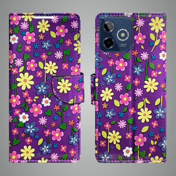 Purple_Artificial_Leather_See_Through_Design_Magnetic_Case_For_Lava_Shark_5G