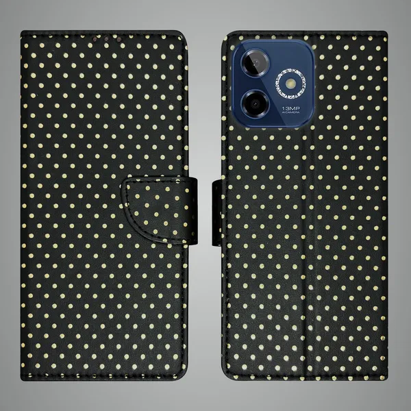 Black_Artificial_Leather_See_Through_Design_Magnetic_Case_For_Lava_Shark_5G