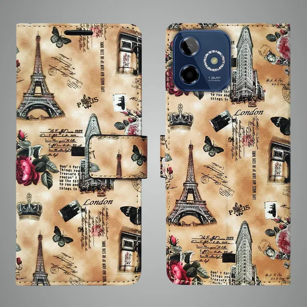 Brown_Artificial_Leather_See_Through_Design_Magnetic_Case_For_Lava_Shark_5G