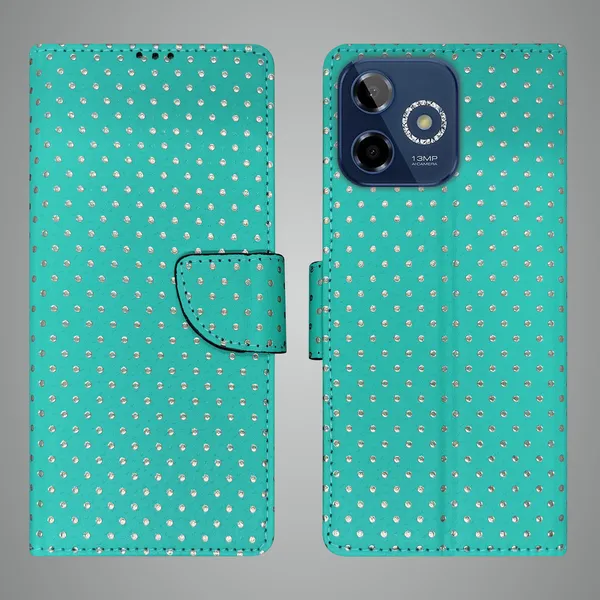 Green_Artificial_Leather_See_Through_Design_Magnetic_Case_For_Lava_Shark_5G