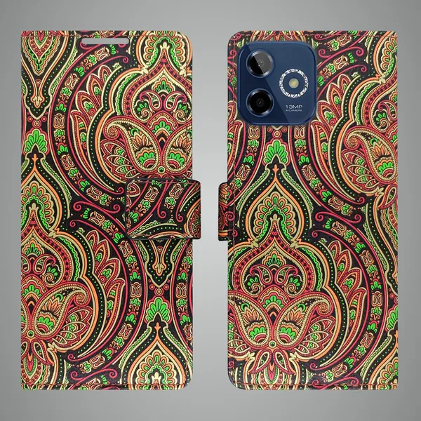 Green_Artificial_Leather_See_Through_Design_Magnetic_Case_For_Lava_Shark_5G