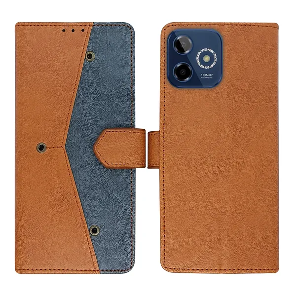 Brown_Artificial_Leather_See_Through_Design_Magnetic_Case_For_Lava_Shark_5G