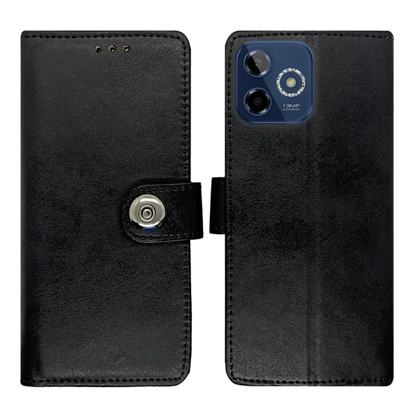 Black_Artificial_Leather_See_Through_Design_Magnetic_Case_For_Lava_Shark_5G