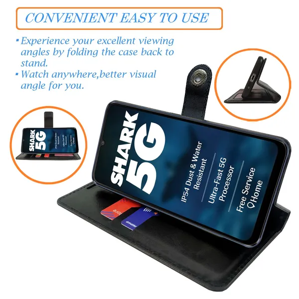 Black_Artificial_Leather_See_Through_Design_Magnetic_Case_For_Lava_Shark_5G