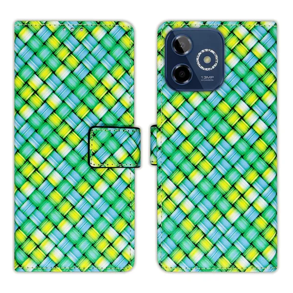 Green_Artificial_Leather_See_Through_Design_Magnetic_Case_For_Lava_Shark_5G