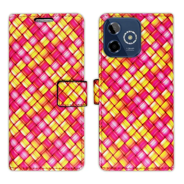 Pink_Artificial_Leather_See_Through_Design_Magnetic_Case_For_Lava_Shark_5G