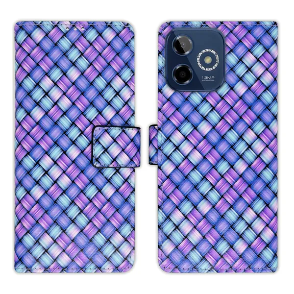 Purple_Artificial_Leather_See_Through_Design_Magnetic_Case_For_Lava_Shark_5G