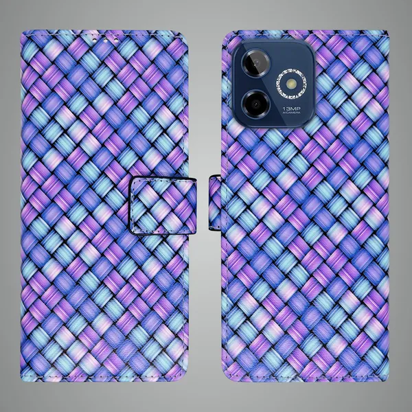 Purple_Artificial_Leather_See_Through_Design_Magnetic_Case_For_Lava_Shark_5G