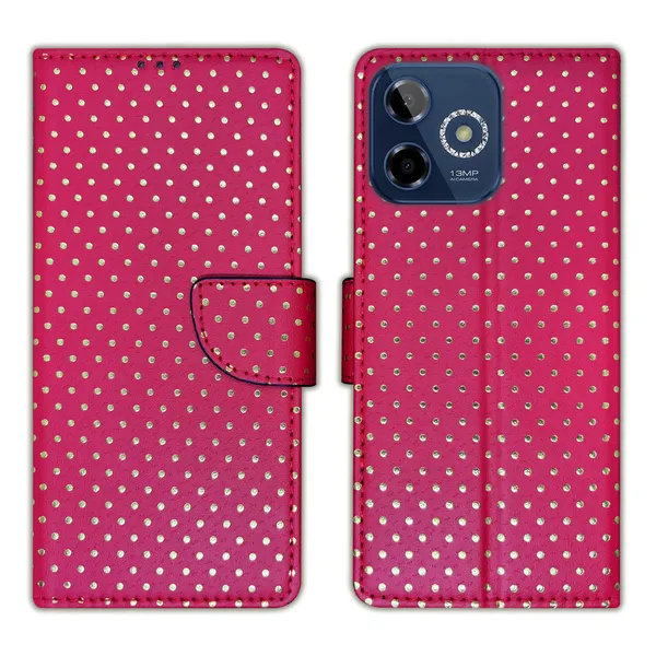 Pink_Artificial_Leather_See_Through_Design_Magnetic_Case_For_Lava_Shark_5G