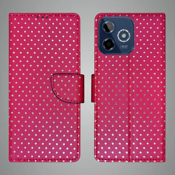 Pink_Artificial_Leather_See_Through_Design_Magnetic_Case_For_Lava_Shark_5G