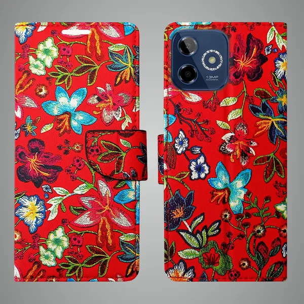 Red_Artificial_Leather_See_Through_Design_Magnetic_Case_For_Lava_Shark_5G