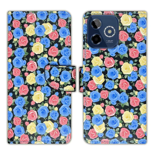 Blue_Artificial_Leather_See_Through_Design_Magnetic_Case_For_Lava_Shark_5G