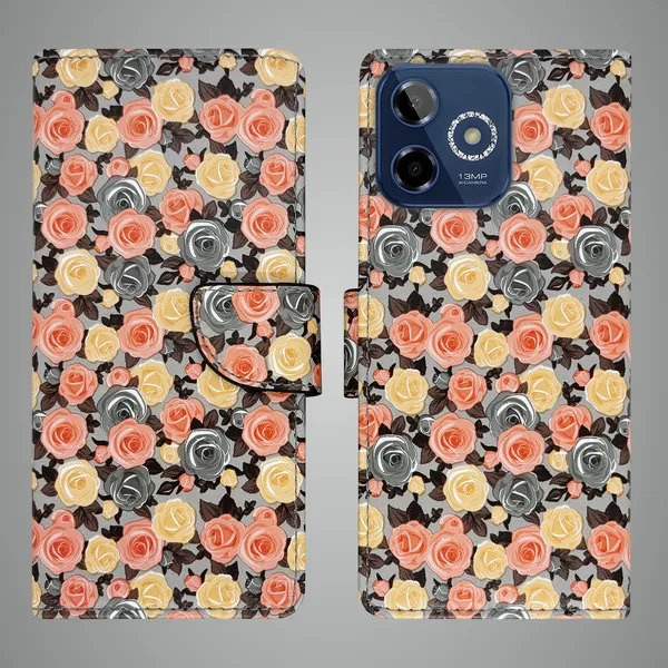 Orange_Artificial_Leather_See_Through_Design_Magnetic_Case_For_Lava_Shark_5G