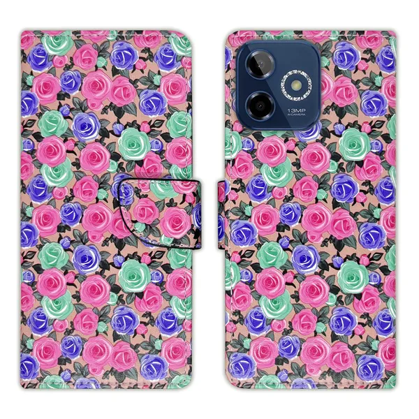 Pink_Artificial_Leather_See_Through_Design_Magnetic_Case_For_Lava_Shark_5G