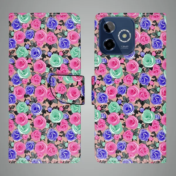 Pink_Artificial_Leather_See_Through_Design_Magnetic_Case_For_Lava_Shark_5G