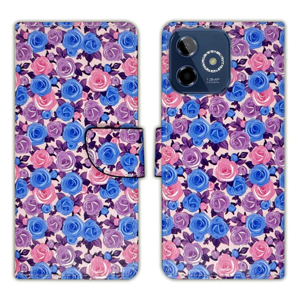 Purple_Artificial_Leather_See_Through_Design_Magnetic_Case_For_Lava_Shark_5G