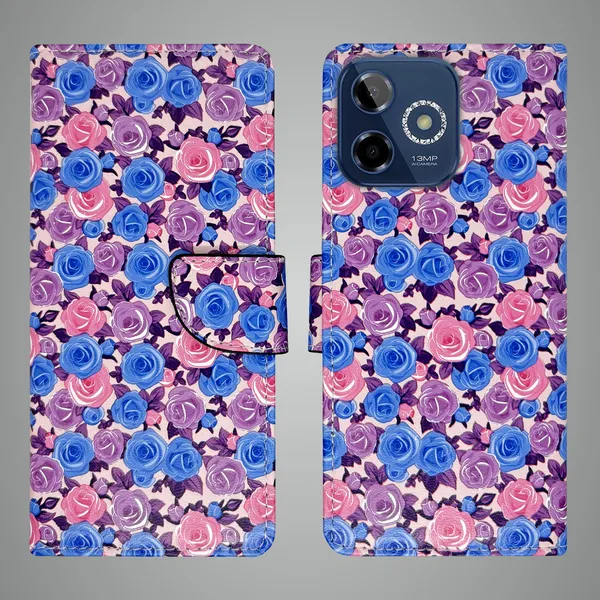 Purple_Artificial_Leather_See_Through_Design_Magnetic_Case_For_Lava_Shark_5G