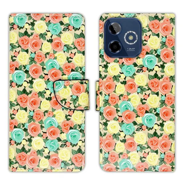 Yellow_Artificial_Leather_See_Through_Design_Magnetic_Case_For_Lava_Shark_5G