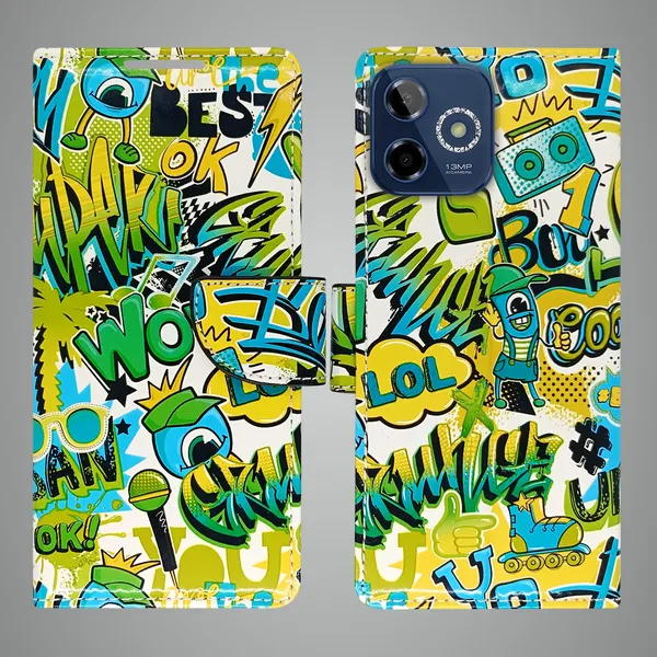 Green_Artificial_Leather_See_Through_Design_Magnetic_Case_For_Lava_Shark_5G