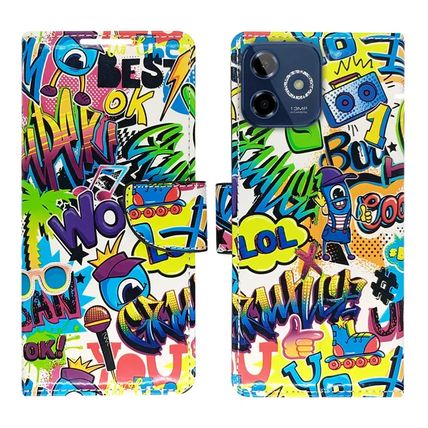 Purple_Artificial_Leather_See_Through_Design_Magnetic_Case_For_Lava_Shark_5G