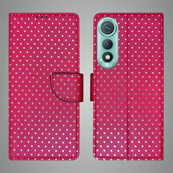 Pink_Artificial_Leather_See_Through_Design_Magnetic_Case_For_Tecno_Pova_Curve_5G