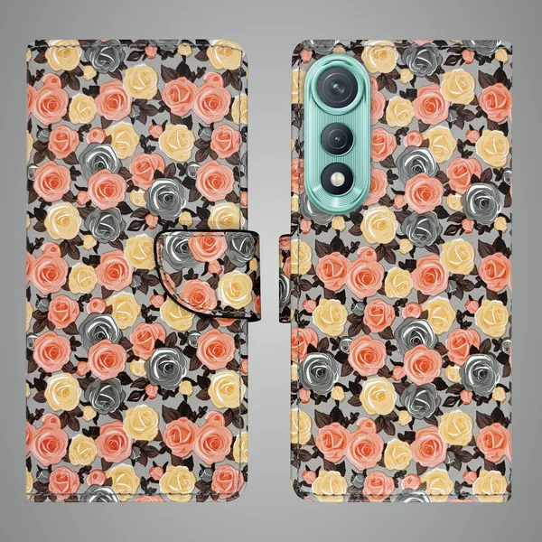 Orange_Artificial_Leather_See_Through_Design_Magnetic_Case_For_Tecno_Pova_Curve_5G