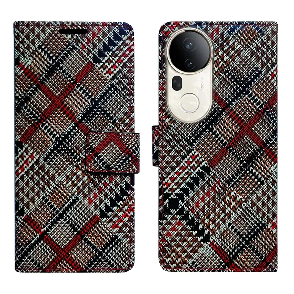 Check_Flip_Cover_for_Vivo_T4_Ultra_5G|_Leather_Finish|Shock_Proof|Magnetic_Clouser_Compatible_with_Vivo_T4_Ultra_5G_(Multicolor)