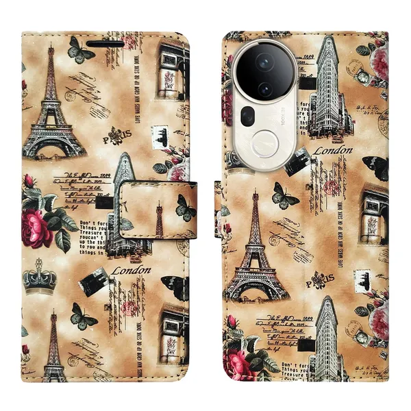 Brown_Tower_Flip_Cover_for_Vivo_T4_Ultra_5G|_Leather_Finish|Shock_Proof|Magnetic_Clouser_Compatible_with_Vivo_T4_Ultra_5G_(Brown)