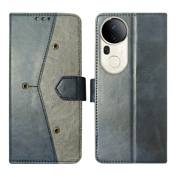 Kite_Blue_Flip_Cover_for_Vivo_T4_Ultra_5G|_Leather_Finish|Shock_Proof|Magnetic_Clouser_Compatible_with_Vivo_T4_Ultra_5G_(Blue)
