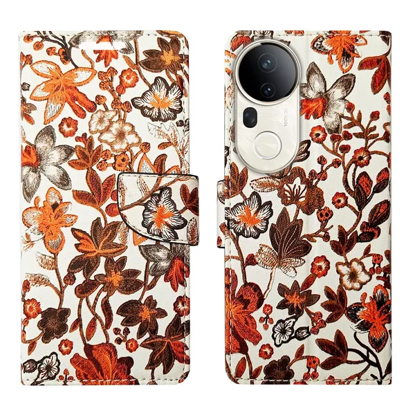 Orange_Pattern_Flip_Cover_for_Vivo_T4_Ultra_5G|_Leather_Finish|Shock_Proof|Magnetic_Clouser_Compatible_with_Vivo_T4_Ultra_5G_(Orange)