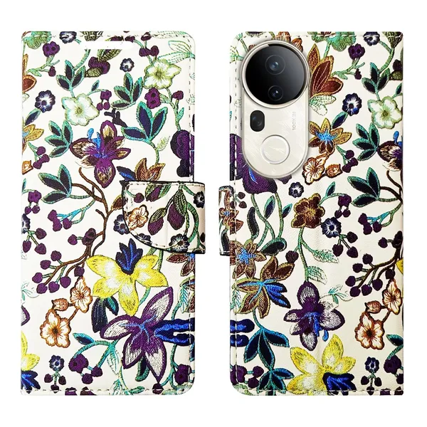 Purple_Pattern_Flip_Cover_for_Vivo_T4_Ultra_5G|_Leather_Finish|Shock_Proof|Magnetic_Clouser_Compatible_with_Vivo_T4_Ultra_5G_(Purple)
