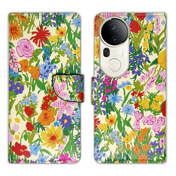 Yellow_Ghibli_Flip_Cover_for_Vivo_T4_Ultra_5G|_Leather_Finish|Shock_Proof|Magnetic_Clouser_Compatible_with_Vivo_T4_Ultra_5G_(Yellow)