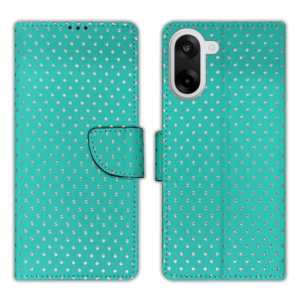 Aqua_Marine_Green_Dot_Flip_Cover_for_Oneplus_Nord_Ce5|_Leather_Finish|Shock_Proof|Magnetic_Clouser_Compatible_with_Oneplus_Nord_Ce5_(Green)