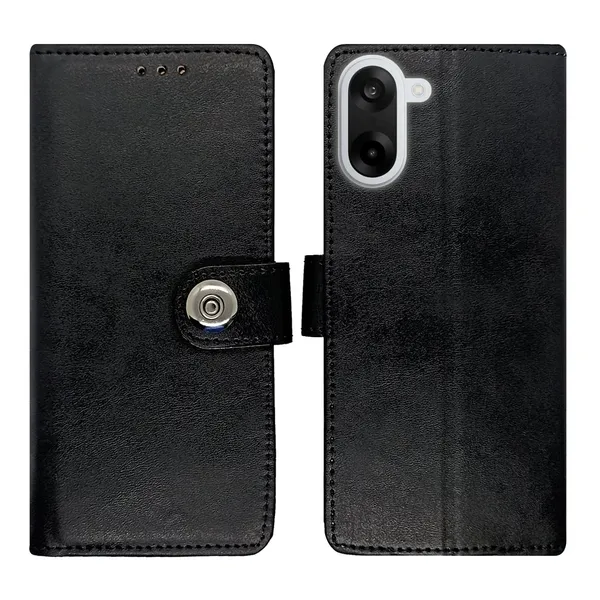Manjoor_Black_Flip_Cover_for_Oneplus_Nord_Ce5|_Leather_Finish|Shock_Proof|Magnetic_Clouser_Compatible_with_Oneplus_Nord_Ce5_(Black)
