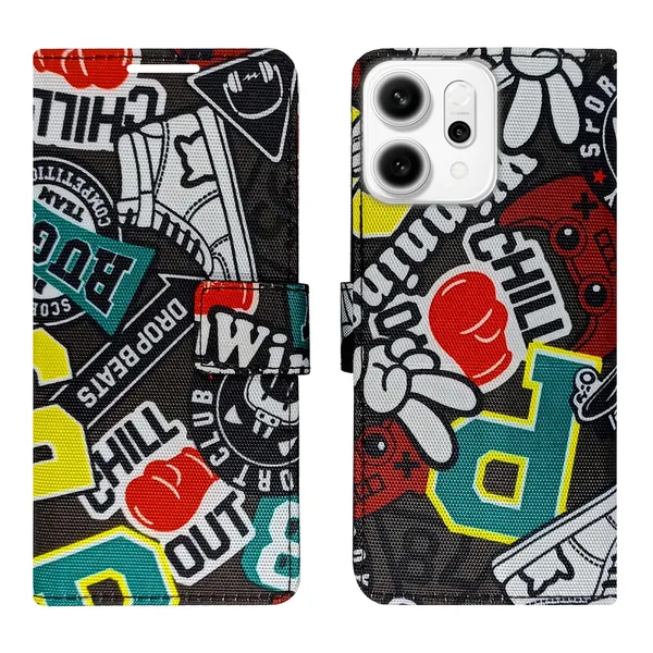 Chill_Black_Flip_Cover_for_Oppo_Reno_14_5G|_Leather_Finish|Shock_Proof|Magnetic_Clouser_Compatible_with_Oppo_Reno_14_5G_(Black)