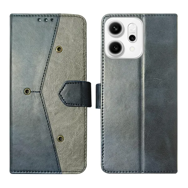 Kite_Blue_Flip_Cover_for_Oppo_Reno_14_5G|_Leather_Finish|Shock_Proof|Magnetic_Clouser_Compatible_with_Oppo_Reno_14_5G_(Blue)