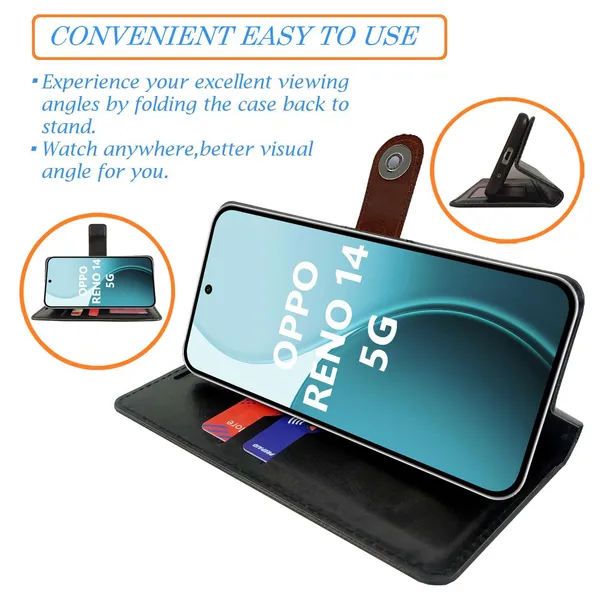 Manjoor_Brown_Flip_Cover_for_Oppo_Reno_14_5G|_Leather_Finish|Shock_Proof|Magnetic_Clouser_Compatible_with_Oppo_Reno_14_5G_(Brown)