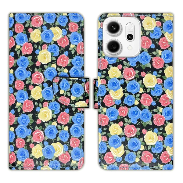 Rose_Blue_Flip_Cover_for_Oppo_Reno_14_5G|_Leather_Finish|Shock_Proof|Magnetic_Clouser_Compatible_with_Oppo_Reno_14_5G_(Blue)