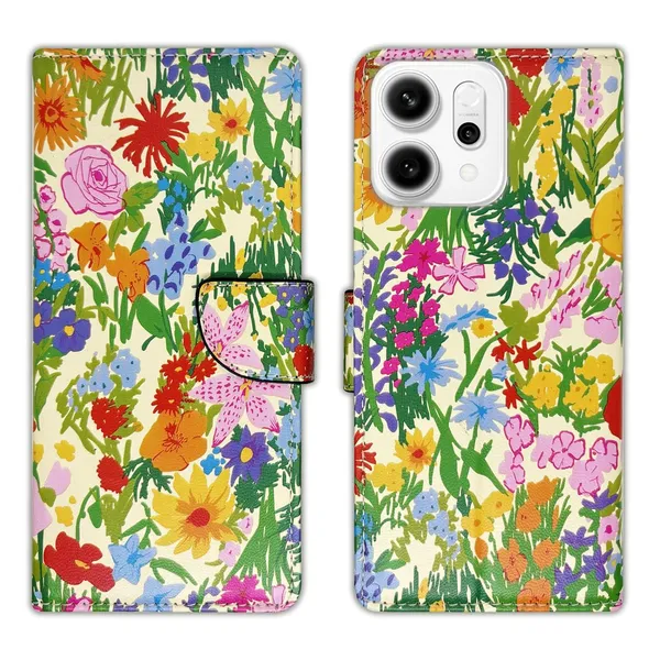 Yellow_Ghibli_Flip_Cover_for_Oppo_Reno_14_5G|_Leather_Finish|Shock_Proof|Magnetic_Clouser_Compatible_with_Oppo_Reno_14_5G_(Yellow)