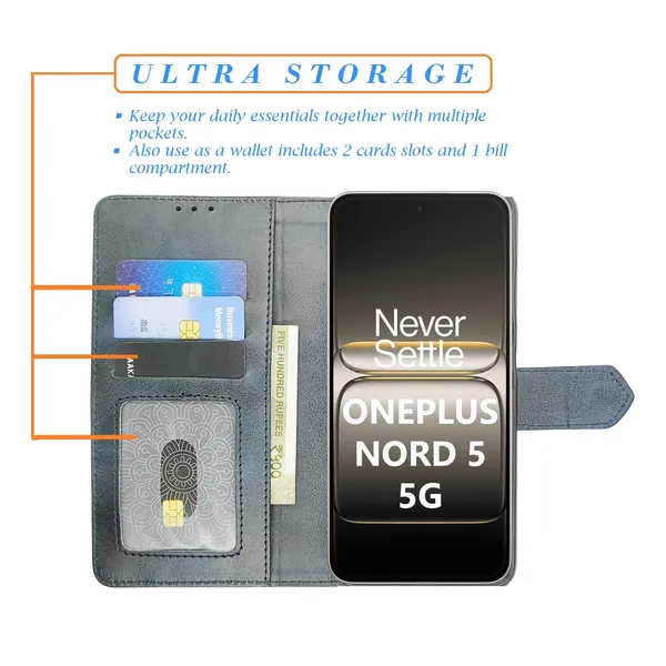 Kite_Blue_Flip_Cover_for_Oneplus_Nord_5_5G|_Leather_Finish|Shock_Proof|Magnetic_Clouser_Compatible_with_Oneplus_Nord_5_5G_(Blue)