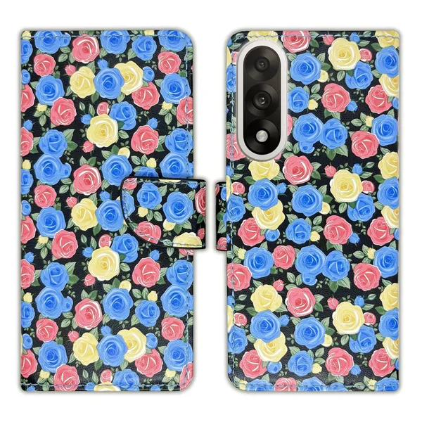 Rose_Blue_Flip_Cover_for_Oneplus_Nord_5_5G|_Leather_Finish|Shock_Proof|Magnetic_Clouser_Compatible_with_Oneplus_Nord_5_5G_(Blue)