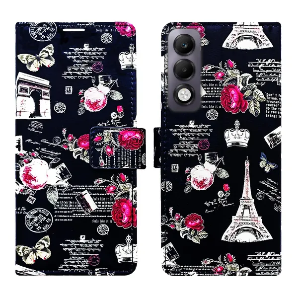 Black_Tower_Flip_Cover_for_Oppo_K13x_5G|_Leather_Finish|Shock_Proof|Magnetic_Clouser_Compatible_with_Oppo_K13x_5G_(Black)