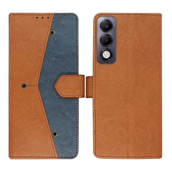 Kite_Brown_Flip_Cover_for_Oppo_K13x_5G|_Leather_Finish|Shock_Proof|Magnetic_Clouser_Compatible_with_Oppo_K13x_5G_(Brown)