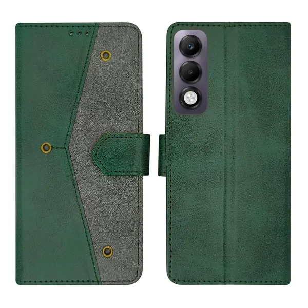 Kite_Green_Flip_Cover_for_Oppo_K13x_5G|_Leather_Finish|Shock_Proof|Magnetic_Clouser_Compatible_with_Oppo_K13x_5G_(Green)