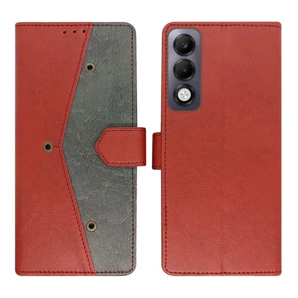Kite_Red_Flip_Cover_for_Oppo_K13x_5G|_Leather_Finish|Shock_Proof|Magnetic_Clouser_Compatible_with_Oppo_K13x_5G_(Red)